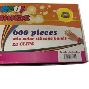Colorful Loom Bands Kit With‎ 600 Silicone Bands  24 Clips For DIY Crafting
